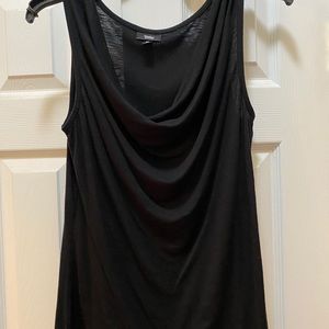 Black, draped tank top